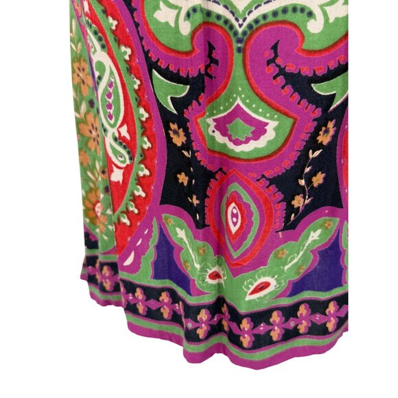 Vintage 90s Angie Multicolored Print Boho Rayon Casual Summer Mini Dress Tunic - Picture 12 of 16